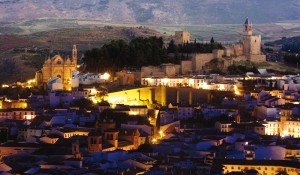 Vista nocturna de Antequera